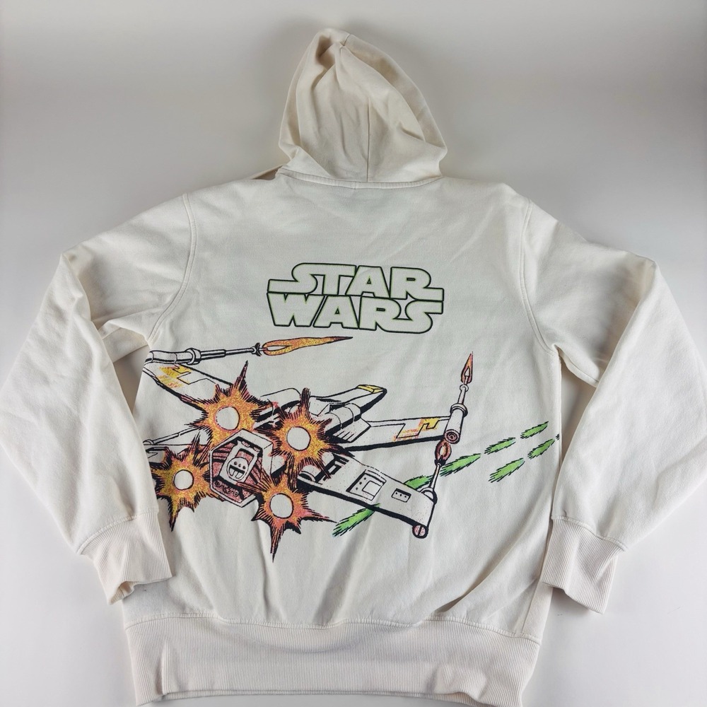 Star Wars Mens‎ Small Hoodie Disney 100 Years Target Exclusive Skywalker Cream - Picture 2 of 9